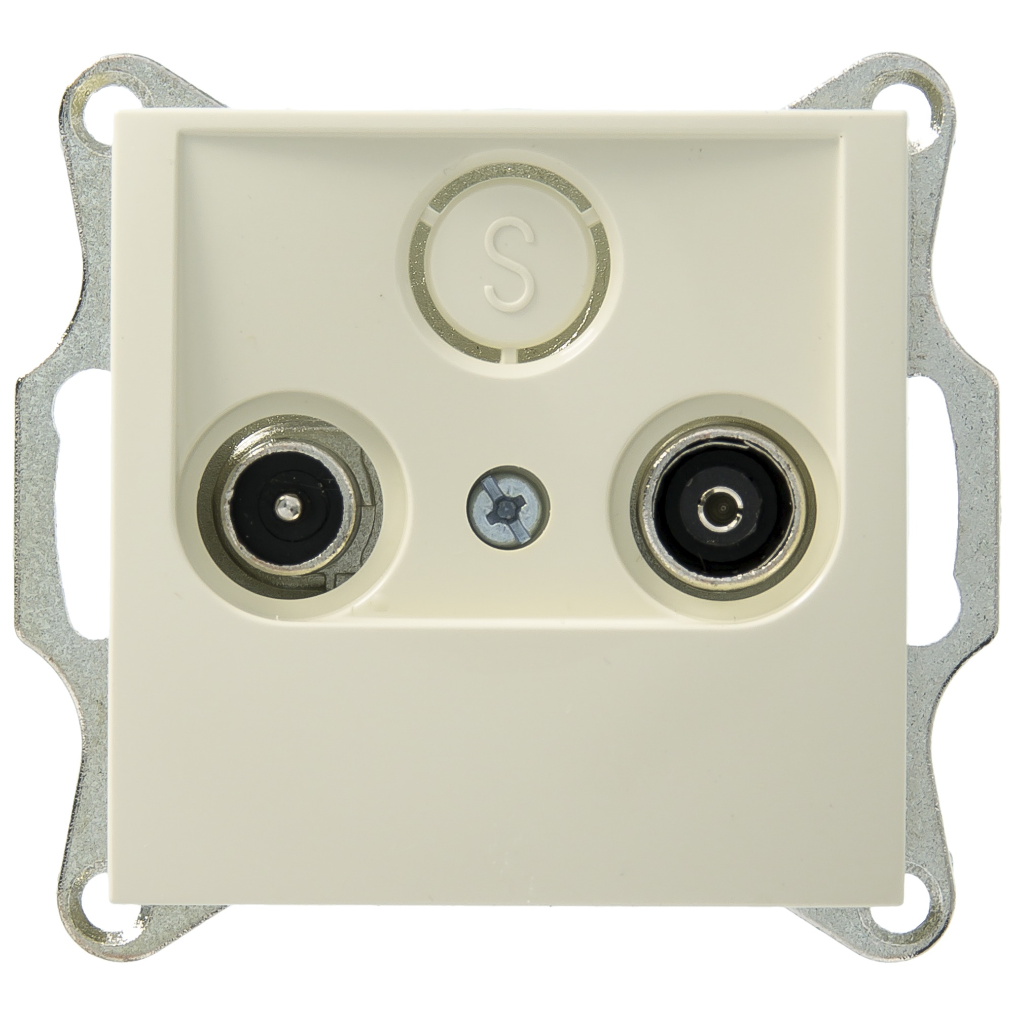 Berker S1 Stopcontact Coax Creme berker kopen in de aanbieding