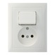 Berker S.1 Stopcontact met Wisselschakelaar Wit