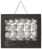 Kerstballen mix glas 42 stuks winterwit