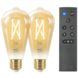 WiZ Connected LED edison E27 50W 2 stuks + afstandsbediening filament gold koel tot warmwit licht dimbaar