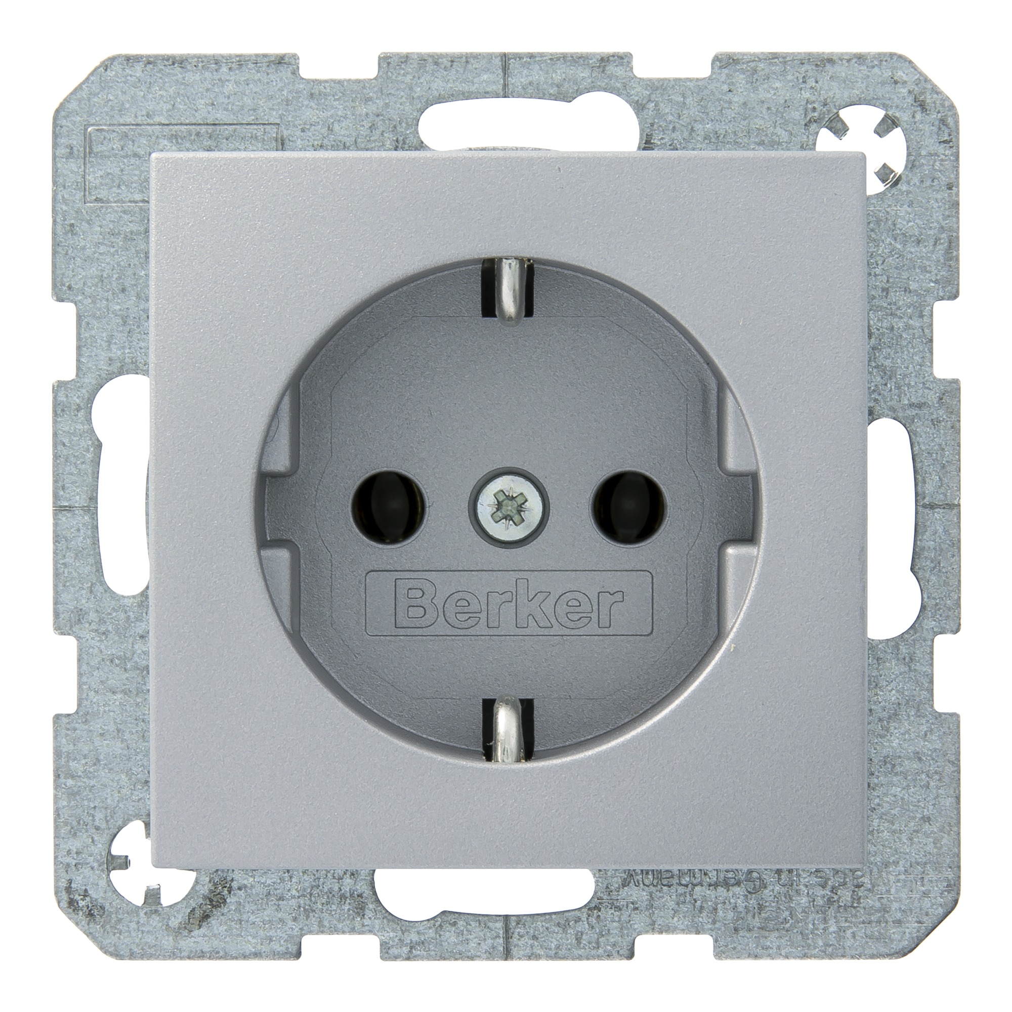 Berker B1 B3 B7 Enkel Geaard Stopcontact Aluminium berker kopen in de aanbieding