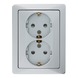 GAMMA Everest dubbel geaard stopcontact aluminium