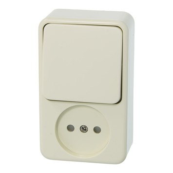 GAMMA Andes stopcontact met schakelaar crème