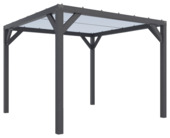 Silvano pergola zwart vurenhout 324 x 324 cm met schaduwdoek