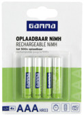 GAMMA Batterij Oplaadbaar AAA 4 stuks