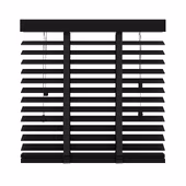 GAMMA houten jaloezie 50 mm matzwart (kleurnr. 947) 100x180 cm (bxh)