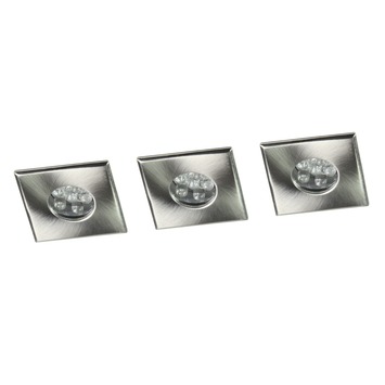 GAMMA inbouwspot LED vierkant geborsteld 3 stuks