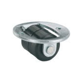 Bokwiel plastic met plaatbevestiging 13mm tot 15kg