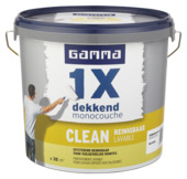GAMMA muurverf 1x dekkend clean RAL 9010 gebroken wit 5 liter