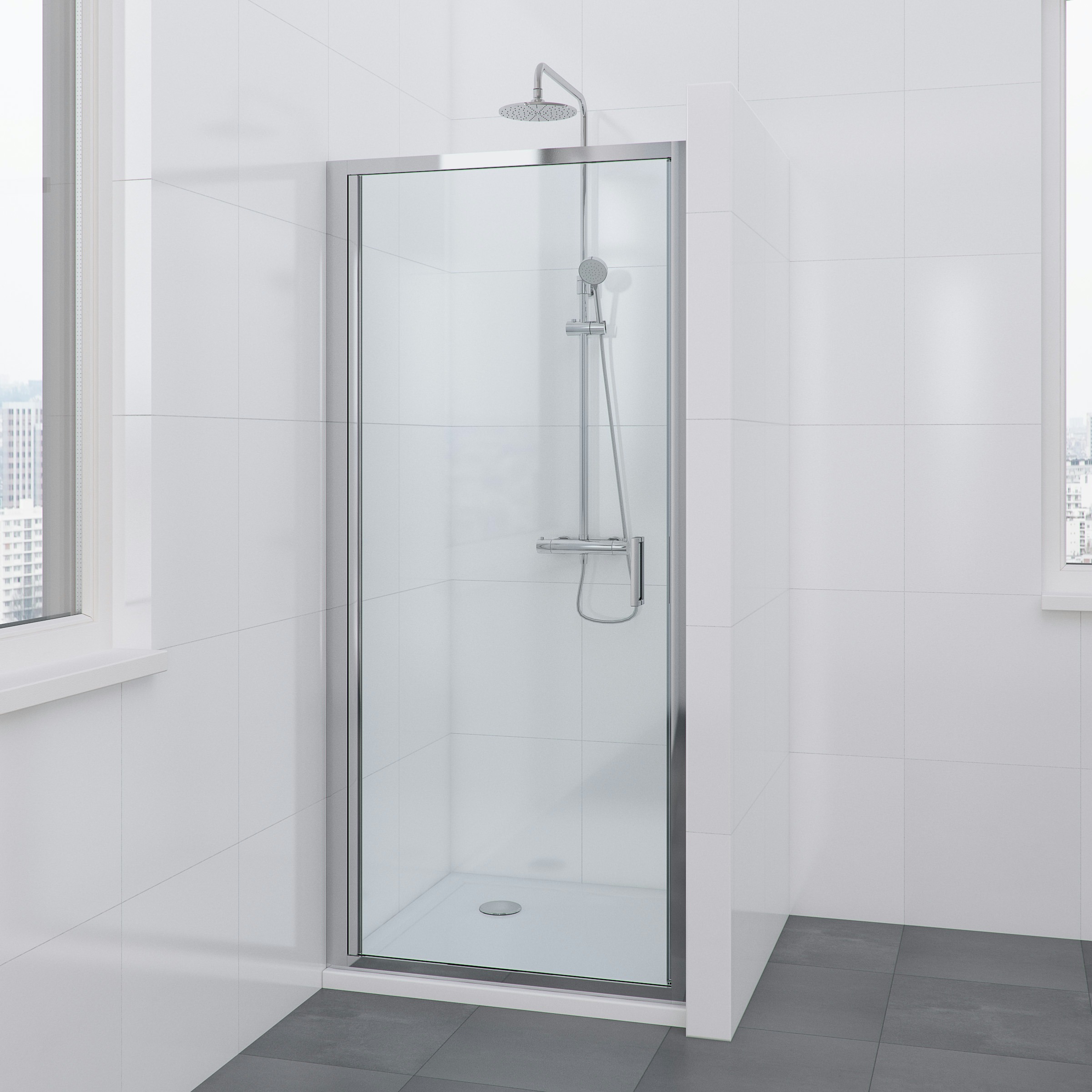 Bruynzeel Omni Draaideur Chroom 195X90 bruynzeel kopen in de aanbieding