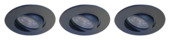 GAMMA inbouwspots set van 3 richtbaar zwart Ø 92mm
