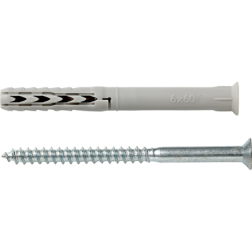 Fischer constructieplug SXR 6x60 mm met schroef 8 stuks