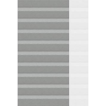 Kleurstaal GAMMA maatwerk dubbel plisségordijn deels verduisterend lichtgrijs (8103)