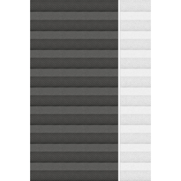 Kleurstaal GAMMA maatwerk dubbel plisségordijn deels verduisterend grijs (8105)