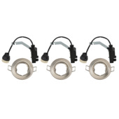 OK Inbouwspots set van 3 staal  Ø81MM