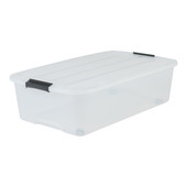 Iris Bedrollerbox click 40 liter transparant met grijze clips inclusief deksel