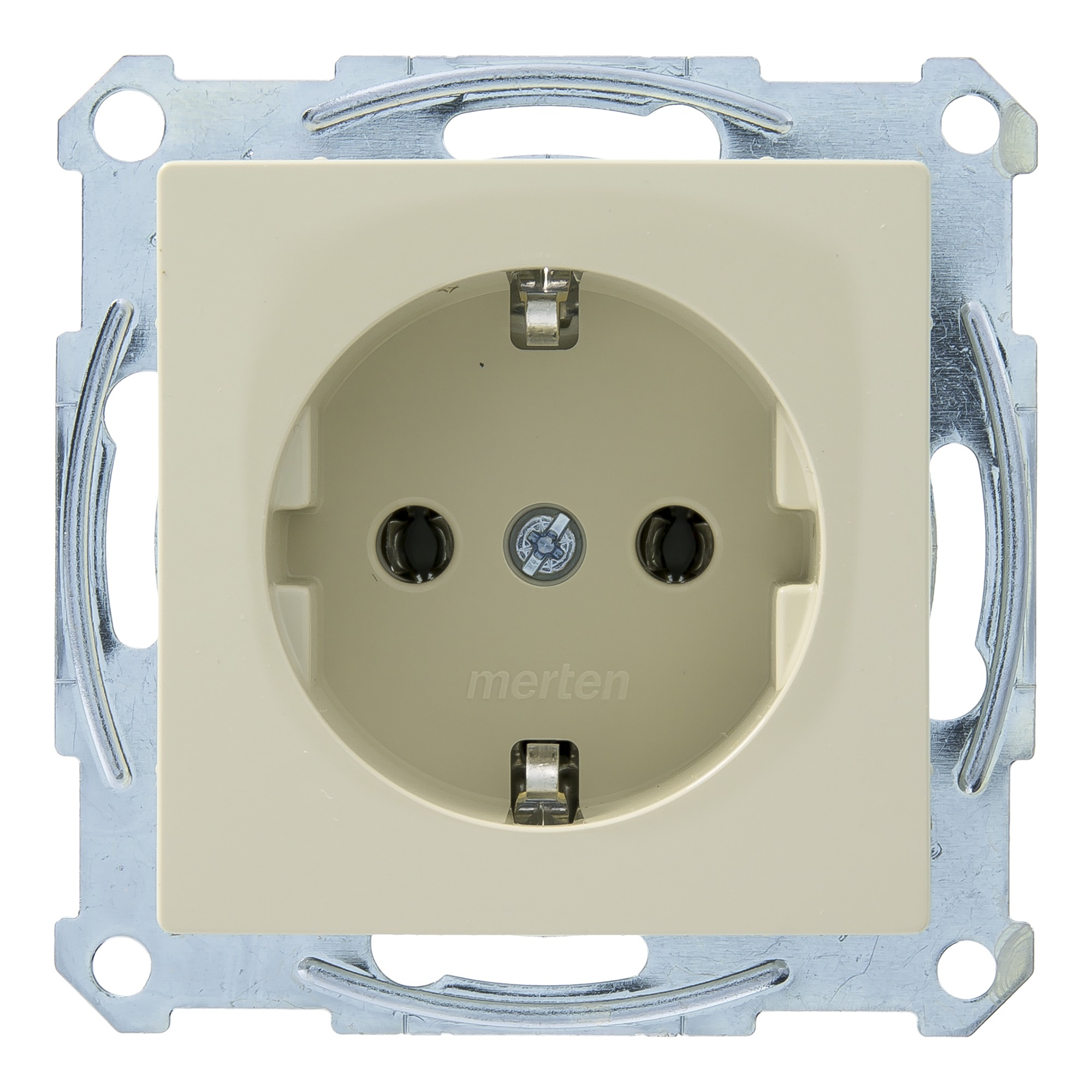 Merten Schneider Electric System M Enkel Geaard Stopcontact Creme merten kopen in de aanbieding