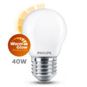 Philips LED kogel E27 40W mat warmglow dimbaar