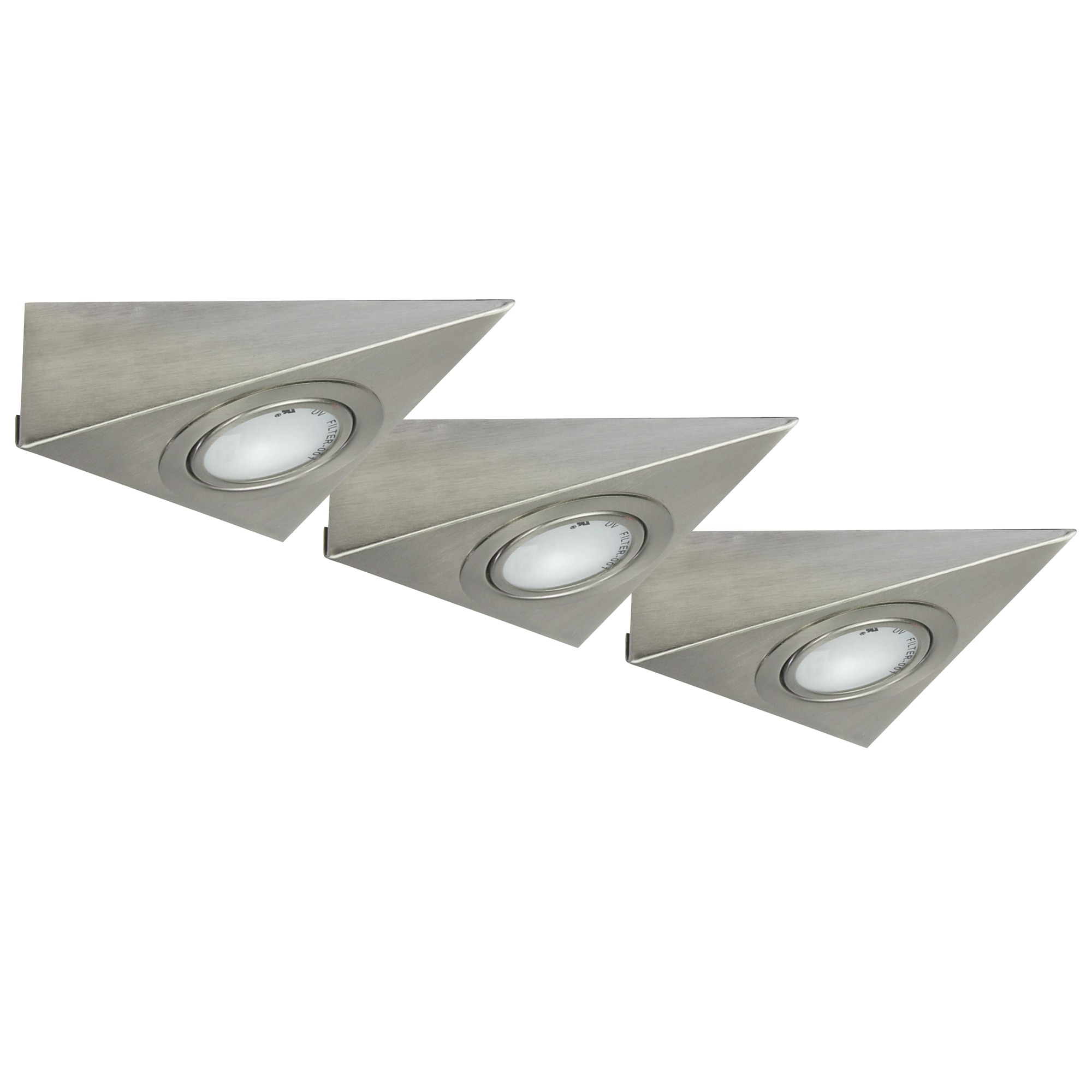 GAMMA onderbouwspot driehoeks geborsteld 3 stuks Opbouwspots Spots Verlichting GAMMA