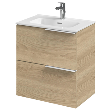 Tiger badmeubelset Pocket 60 cm met 2 lades Naturel Eik