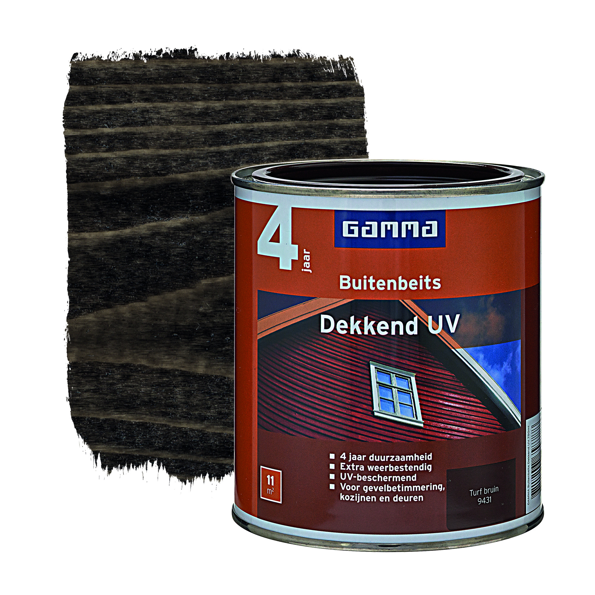 Gamma Buitenbeits Dekkend Uv Turf Bruin 750 Ml gamma kopen in de aanbieding
