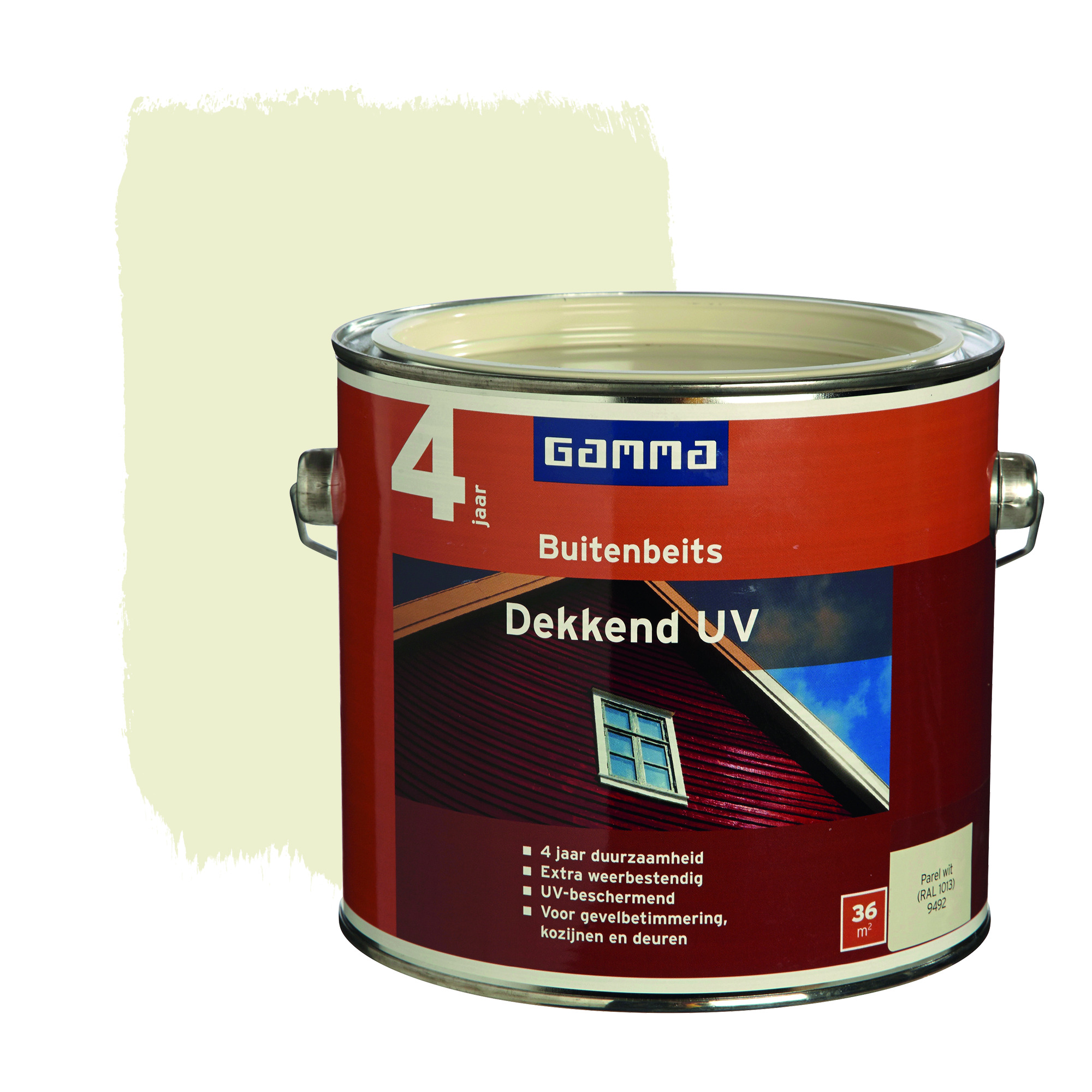 Gamma Buitenbeits Dekkend Uv Parel Wit 25 Liter gamma kopen in de aanbieding