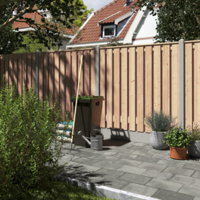 Hout beton schutting Douglas grijs per meter