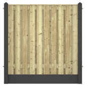 Gamma Hout beton schutting grenen antraciet per meter aanbieding