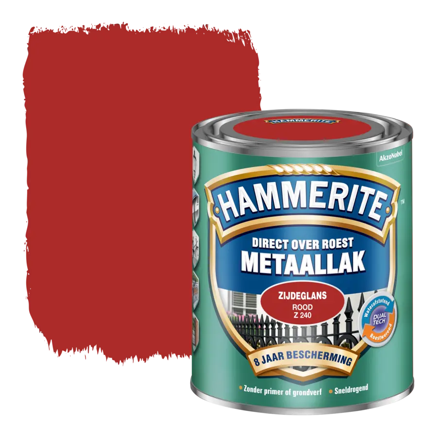Hammerite metaallak rood zijdeglans 750 ml