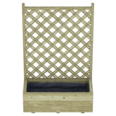 Bloembak met dubbele trellis klimrek grenenhout 40 x 90 x 140 cm