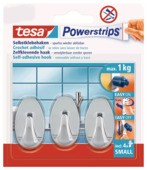 Tesa Haak Powerstrip Ovaal Kunststof Chroom - 3 Stuks