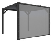 Silvano pergola vurenhout zwart 324 x 324 cm met schaduwdoek en zijdoek