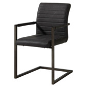 WOOOD eetkamerstoel Bas antraciet kunststof leer