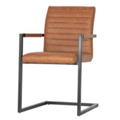 WOOOD eetkamerstoel Bas cognac kunststof leer