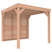 Overkapping Douglas Hout Blank met Achterwand 270x270 cm