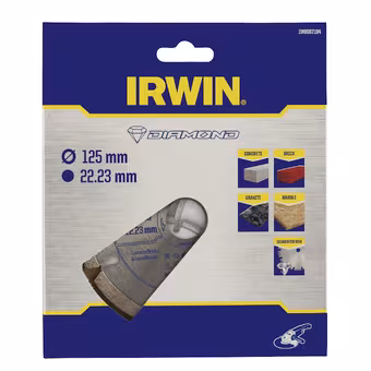 Irwin diamantschijf voor haakse slijper Ø125 mm. Voor steen.
