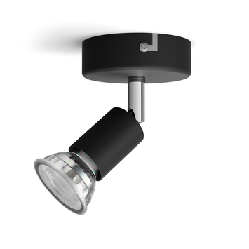 Opbouwspot Philips gu10 Rome dimbaar zwart 2700k
