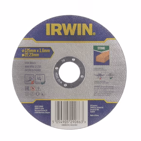 Irwin Pro doorslijpschijf Ø125 mm. Dikte 1.6 mm. Voor steen.