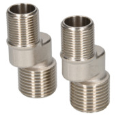 Sanivesk S-Koppeling 1/2"Mx3/8"M Chroom 2 stuks