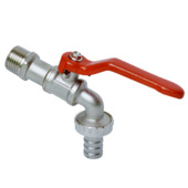 Sanivesk Tapkraan Hendel + Slangkoppeling 3/4"Mx3/4"M Nikkel