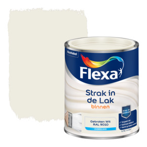 Flexa Strak in de lak voor binnen RAL 9010 gebroken wit zijdeglans 750 ml