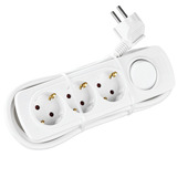 Handson Stekkerdoos 3-voudig RA Wit Platte Stekker 2 Meter