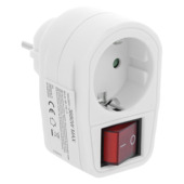 Doorvoerstekker met schakelaar Wit