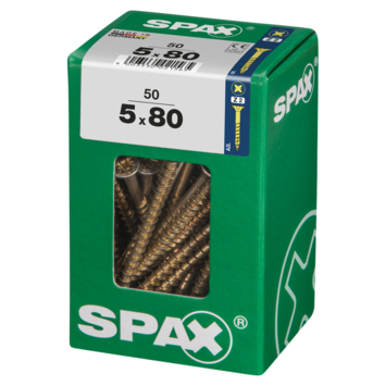 Spax schroef pozi geel 5x80 mm 50 stuks kopen? Schroeven | Karwei