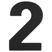 GAMMA Huiscijfer zwart RVS nummer 2