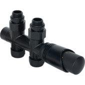 Sanivesk Luxe Radiator Onderblok Set Recht Zwart