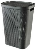 Curver wasbox Infinity Dots licht grijs 60 liter incl. deksel