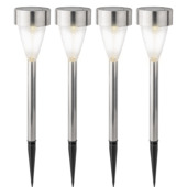 Solar LED tuinfakkels set van 4 stuks RVS 27,5cm hoog