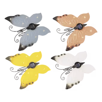 Solar LED vlinders metaal diverse kleuren per stuk