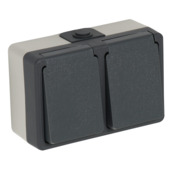 Handson Opbouw Stopcontact 2-voudig RA Spatwaterdicht